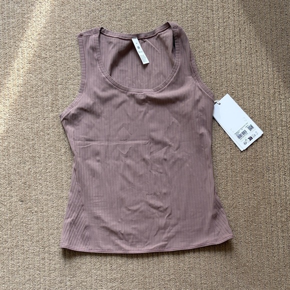 lululemon athletica Tops - Lululemon Wundermost Ultra-Soft Ribbed Nulu Scoop-Neck Tank Top, M, Ashen Rose